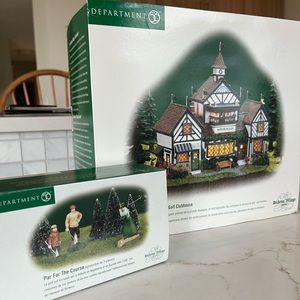 Dickens’ Village Burwickglen Golf Clubhouse & Golfer set